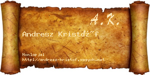 Andresz Kristóf névjegykártya