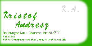 kristof andresz business card